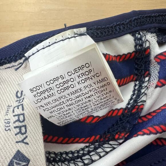 Sperry Women's Sailing Stripe Swim Shirt Size Small Rash Guard Preppy Nautical - Picture 10 of 13